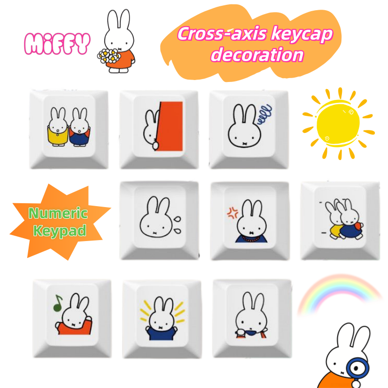 Gaming Keyboard Mechanical - New Miffy rabbit cartoon cute keycap