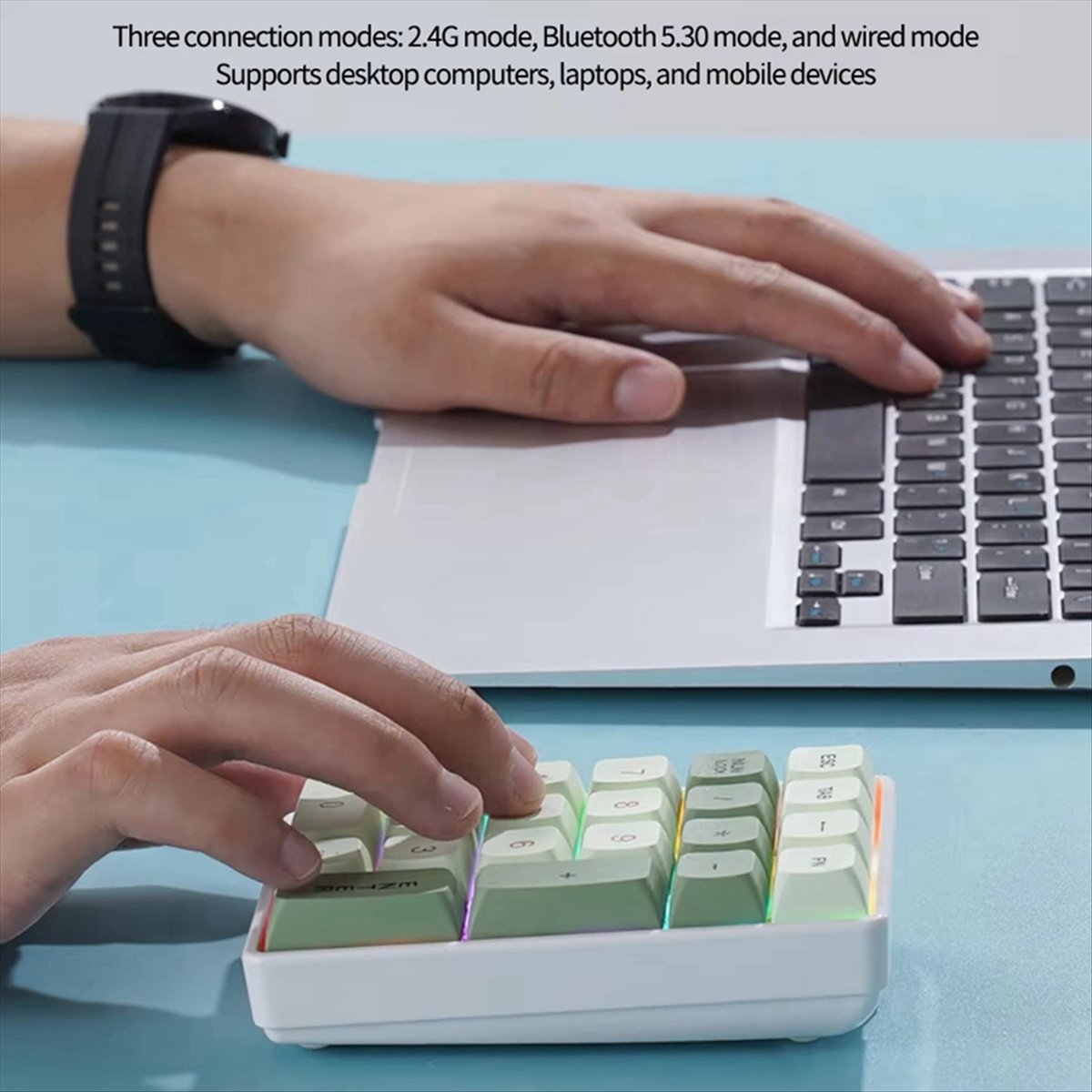 Gaming Keyboard Number Pad - N86R 21Keys Mini Keyboard 2.4G Wireless