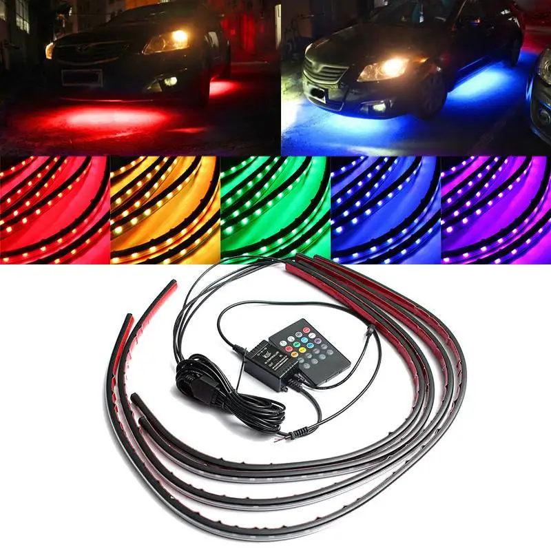 Rgb Underglow Strip - 4x Waterproof RGB 5050 SMD Flexible
