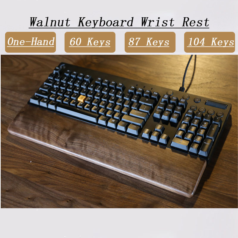 Gaming Keyboard Number Pad - One-Hand Oak Walnut Wooden Keyboard Wrist