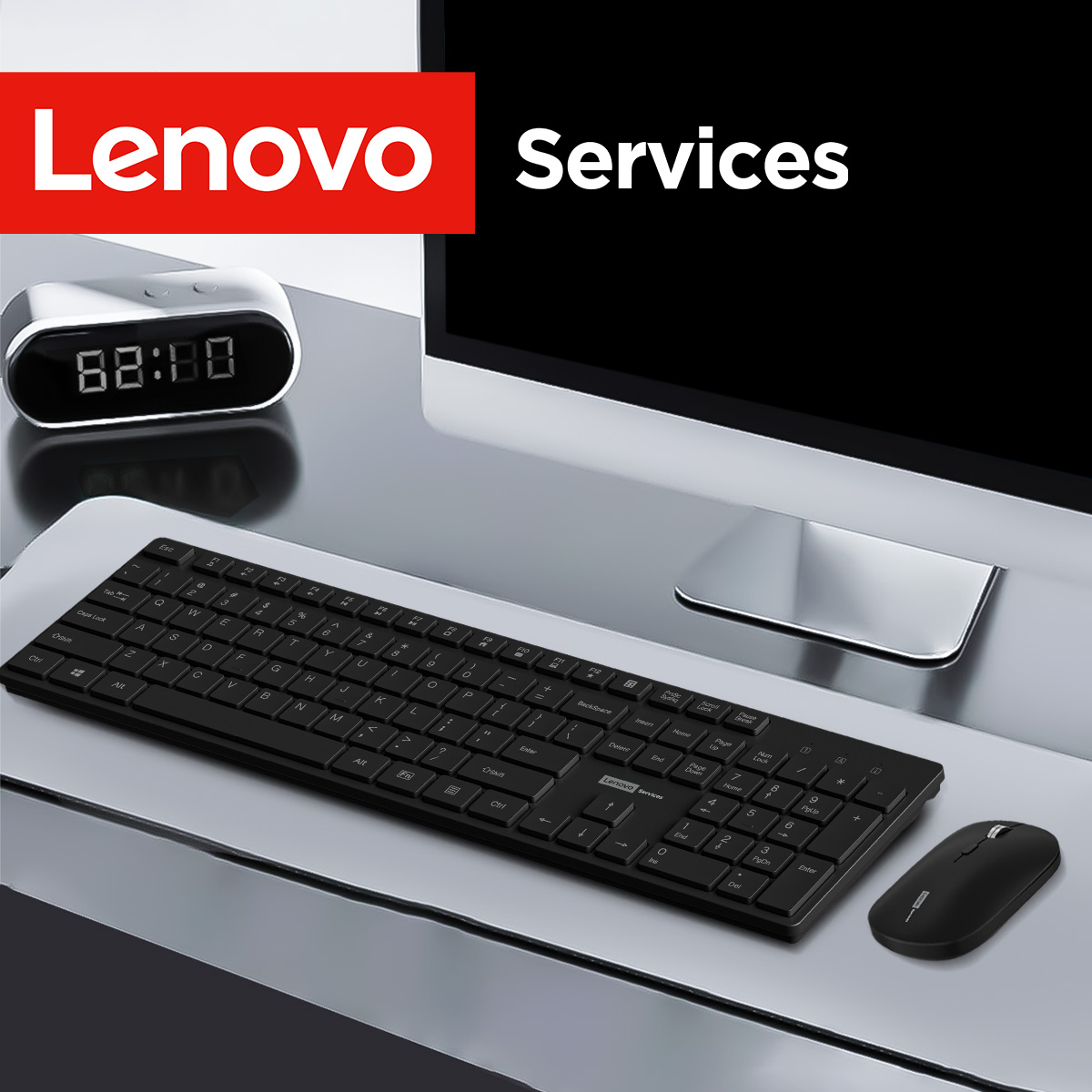 Gaming Keyboard Mouse Wireless - Lenovo KN220 Silent 2.4G Wireless Keyboard