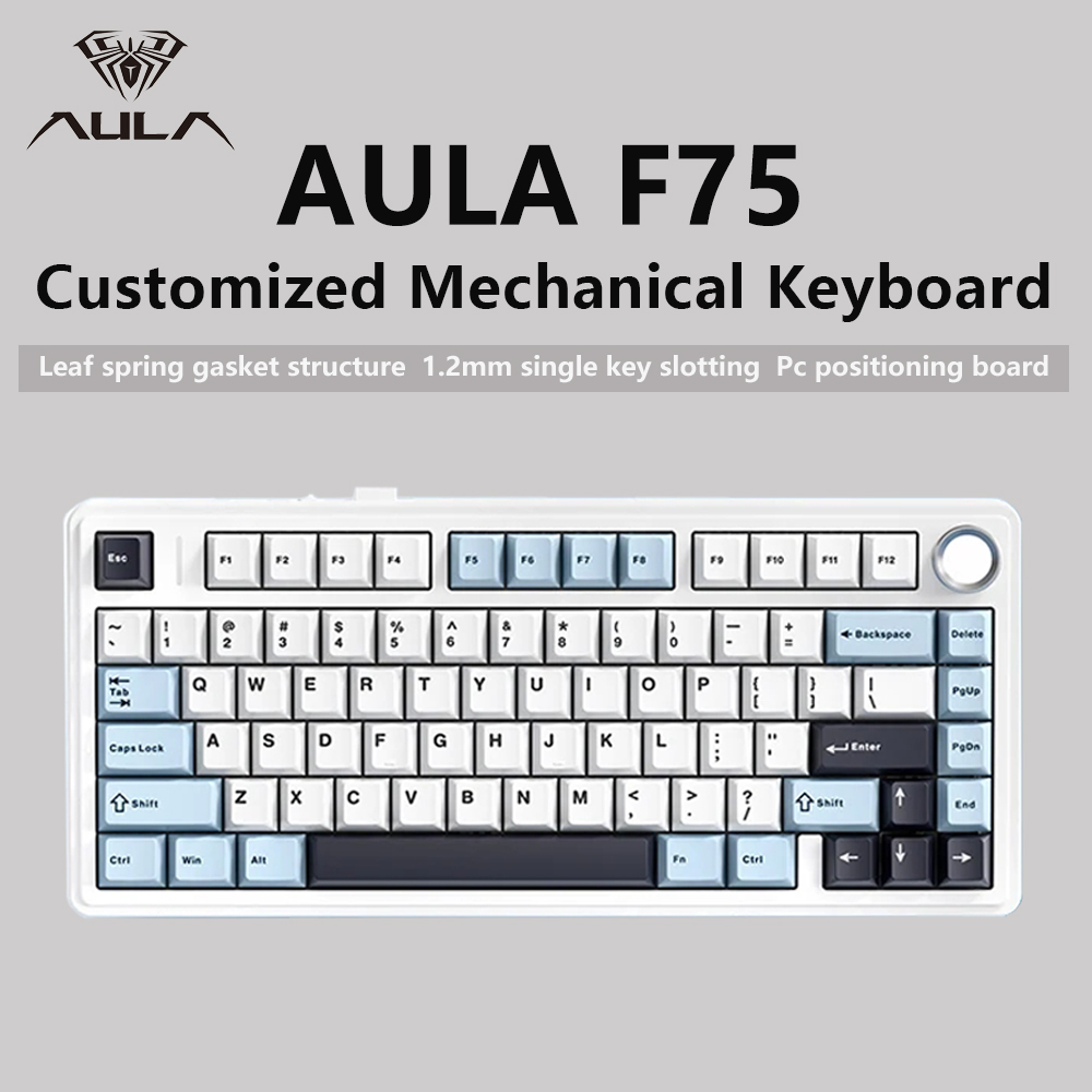 Gaming Keyboard Thocky - AULA F75 2.4G Wireless/Bluetooth/Wired Gaming Mechanical