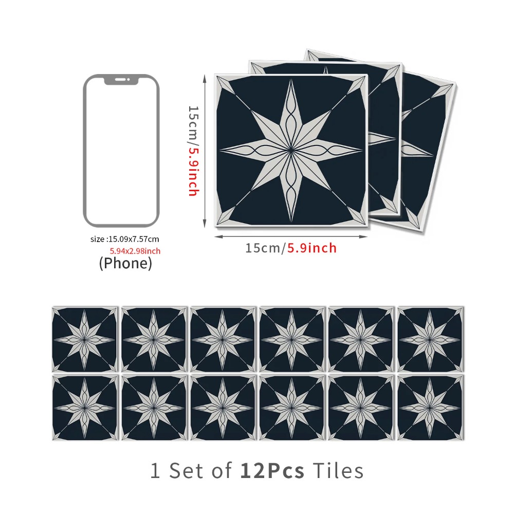 Pe Foam Sheet - 12 Sheets 15*15cm Artistic Self-Adhesive Wallpaper