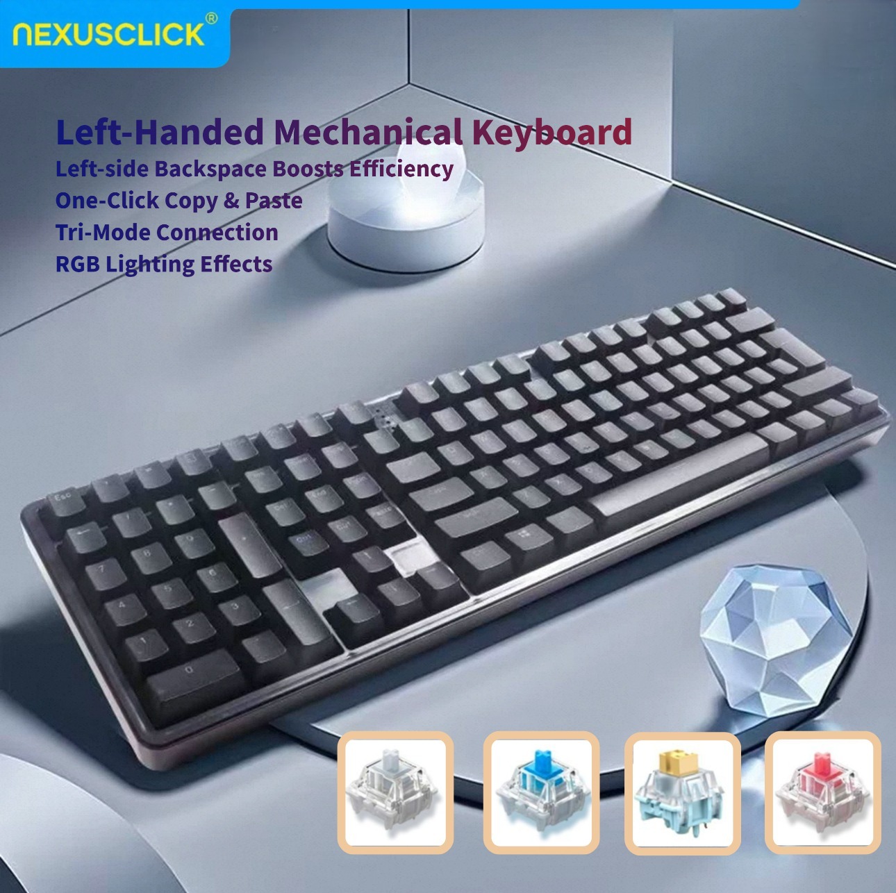 Gaming Keyboard Number Pad - NexusClick Ergonomic Left Handed Used Mechanical