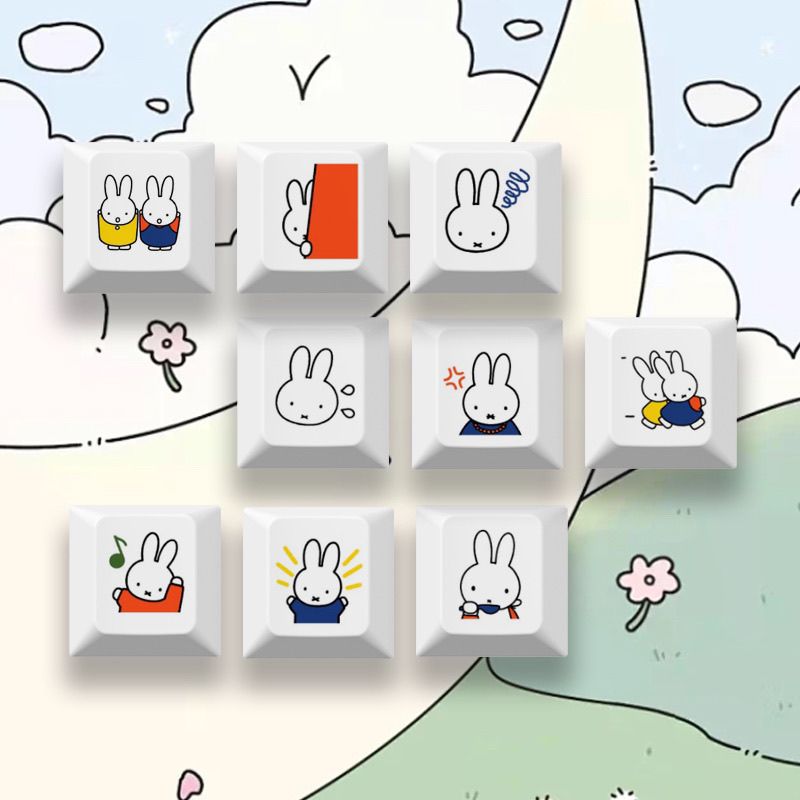 New Miffy rabbit cartoon cute  - Gaming Keyboard Mechanical ulasan dan harga