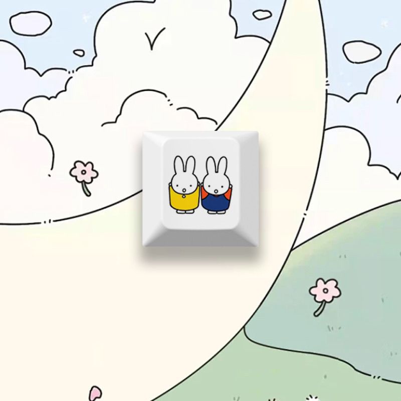 New Miffy rabbit cartoon cute  - Gaming Keyboard Mechanical ulasan dan harga