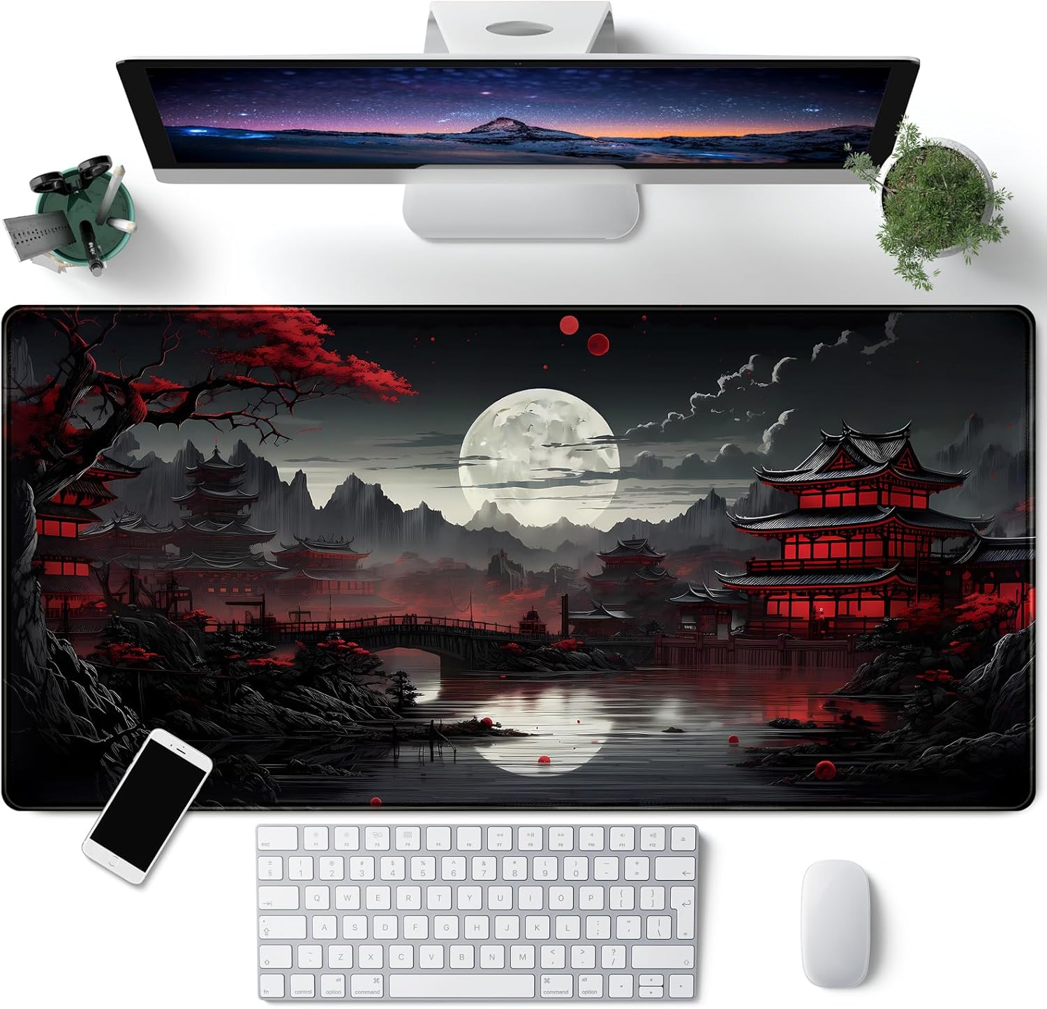 Japanese Desk Mat Riverside Fu - Gaming Keyboard Mouse ulasan dan harga