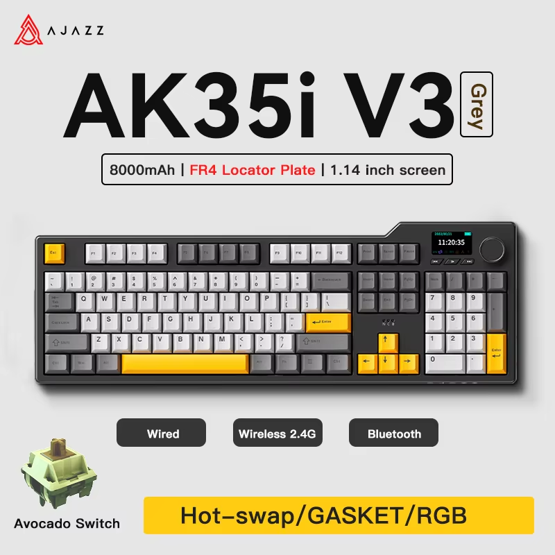 Ajazz AK35I V3/V4 MAX Tri-mode - Gaming Keyboard Thocky ulasan dan harga