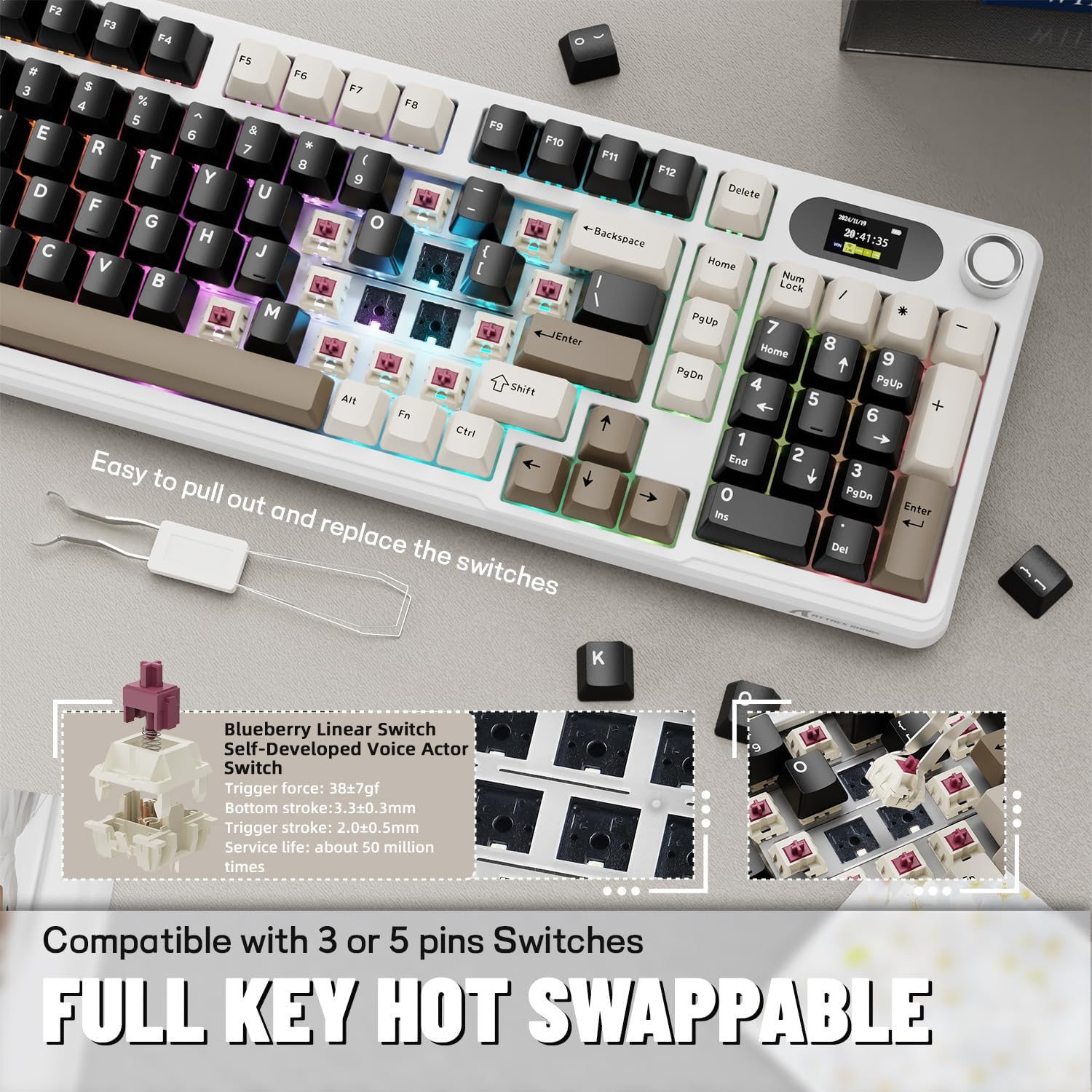 ATTACK SHARK X98Pro Wireless M - Gaming Keyboard Thocky ulasan dan harga