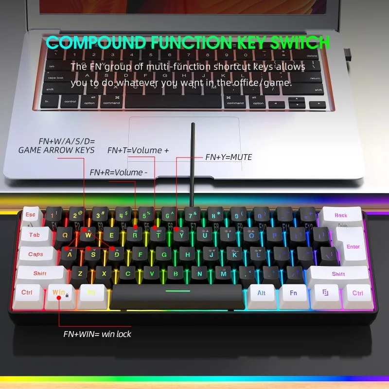 Keyboard and Mouse 60% Compute - Gaming Keyboard And Mouse Set ulasan dan harga
