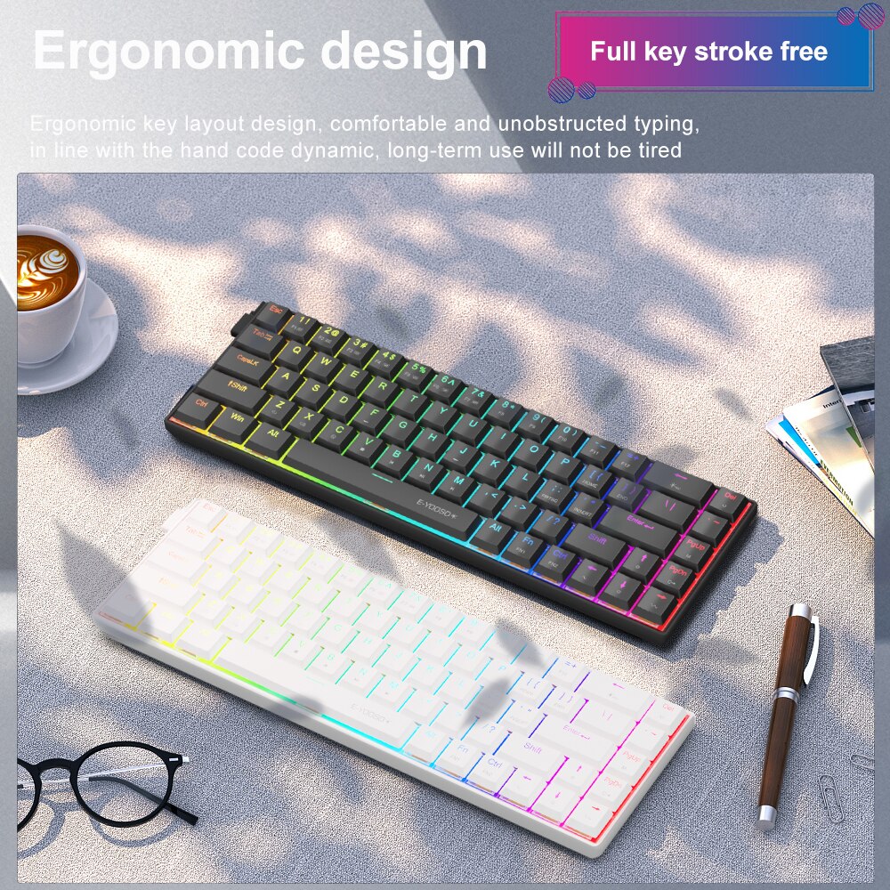 E-YOOSO A68 RGB Mini Slim USB  - Gaming Keyboard Budget ulasan dan harga
