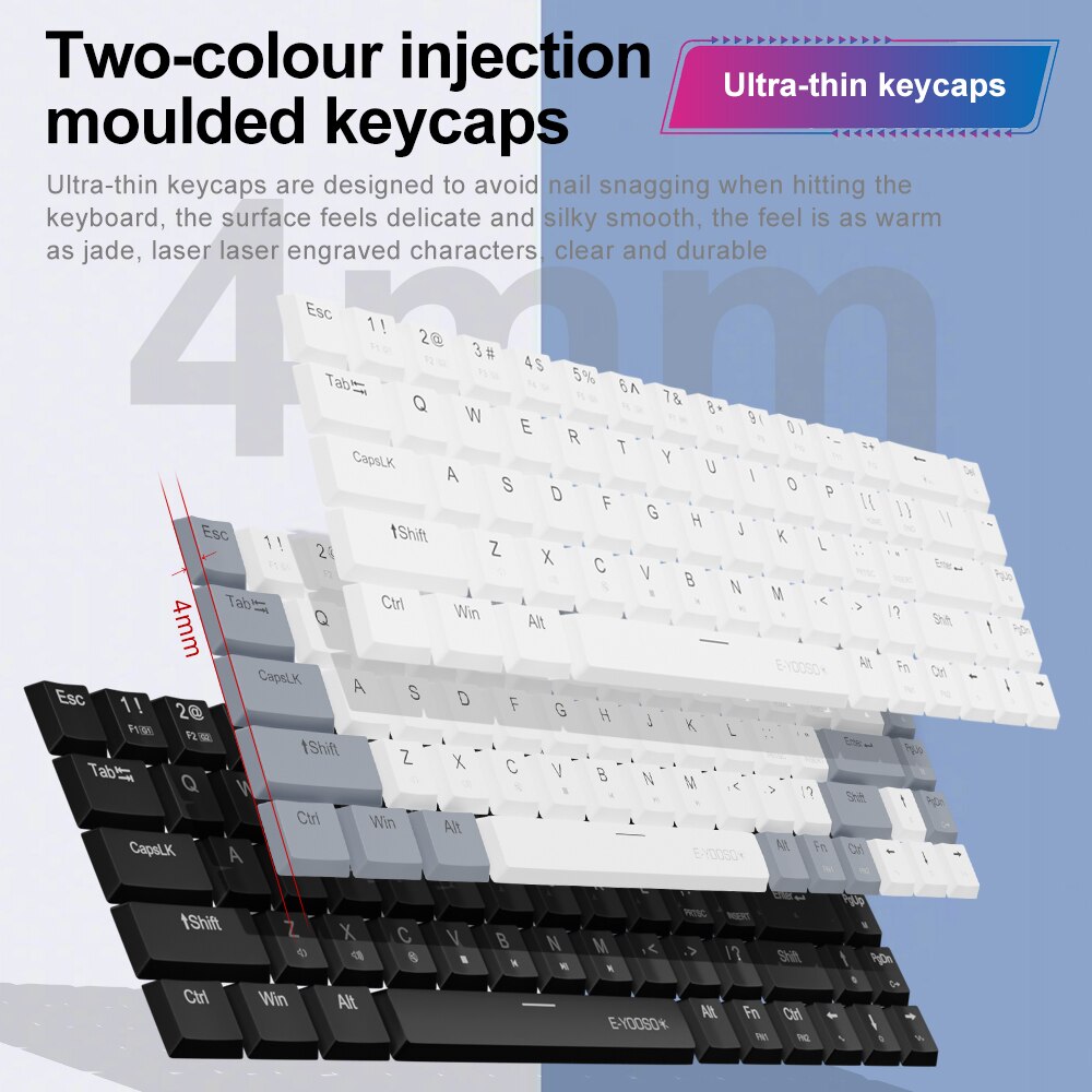 E-YOOSO A68 RGB Mini Slim USB  - Gaming Keyboard Budget ulasan dan harga