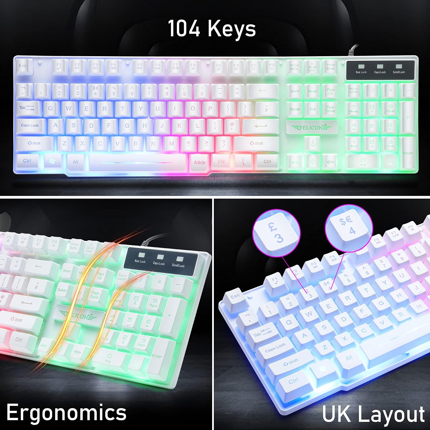MAMBASNAKE T11 UK 100% Gaming  - Gaming Keyboard And Mouse Set ulasan dan harga