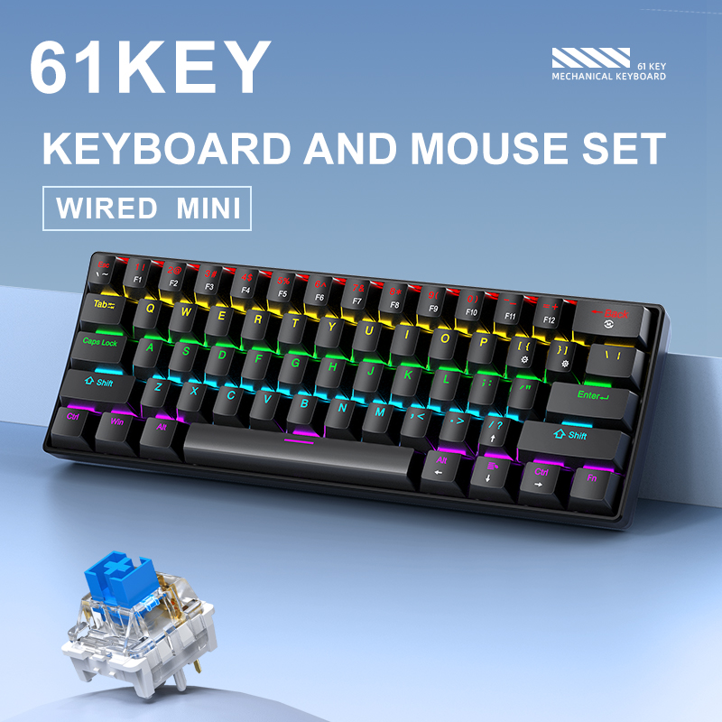 APAYADO K61 Mini Mechanical Ke - Gaming Keyboard And Mouse Set ulasan dan harga
