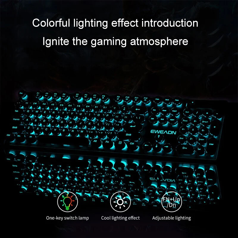 Retro Punk Mechanical Feel Key - Gaming Keyboard Mouse ulasan dan harga