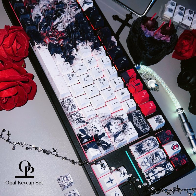 Black White Theme Keycap PBT F - Keyboard Gaming Black ulasan dan harga