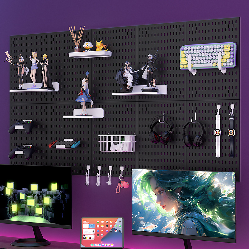 Adhesive Pegboard Shelf for Ga - Gaming Keyboard Mouse ulasan dan harga