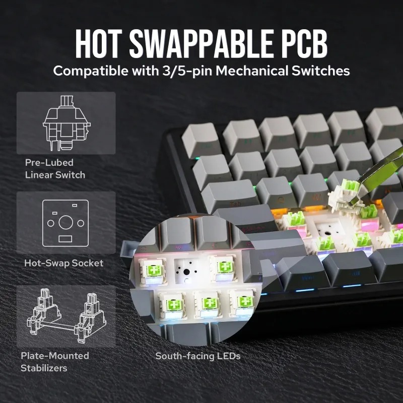 AULA F75 Max Mechanical Keyboa - Gaming Keyboard Mechanical ulasan dan harga