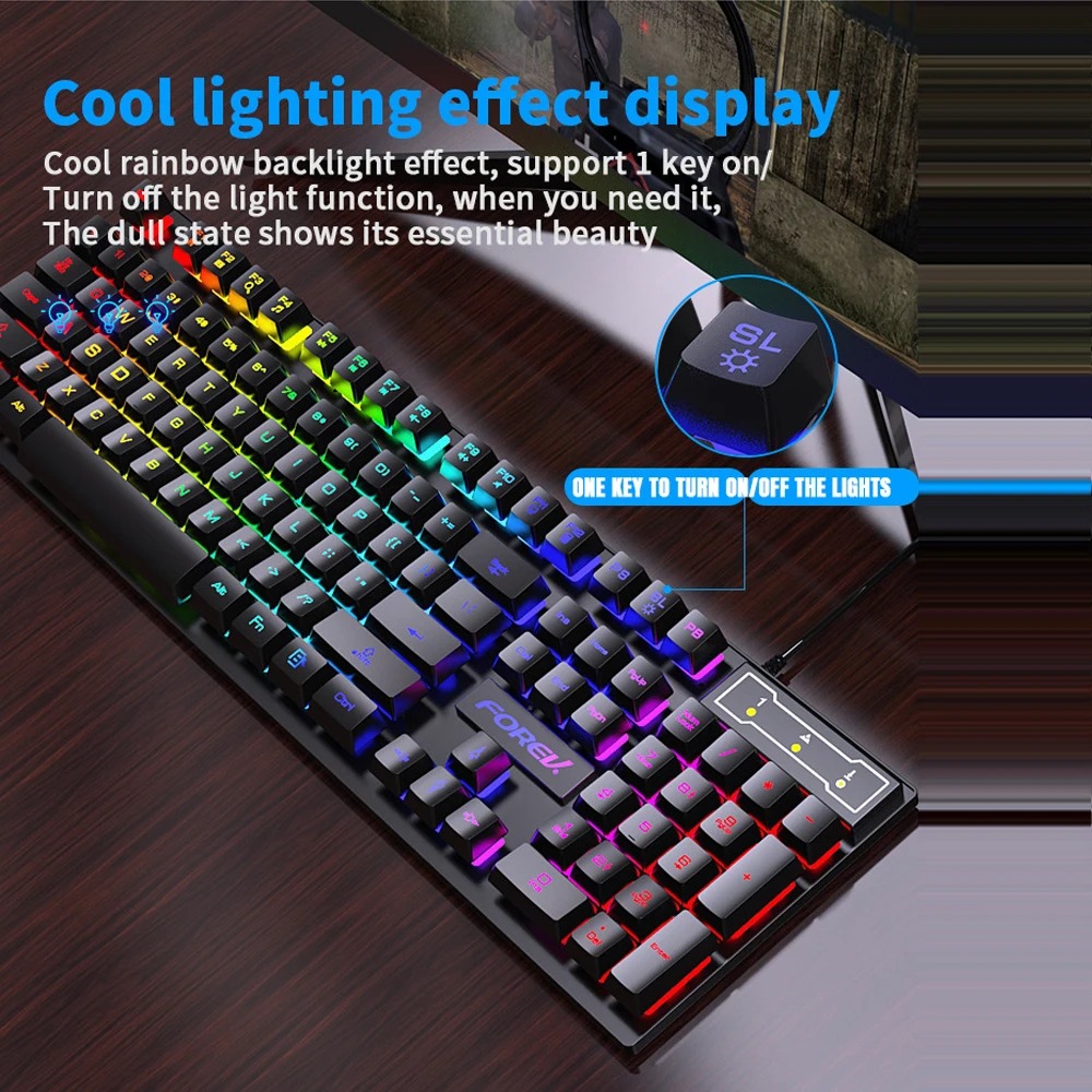 104 Keys Mechanical Feel Keybo - Gaming Keyboard Budget ulasan dan harga