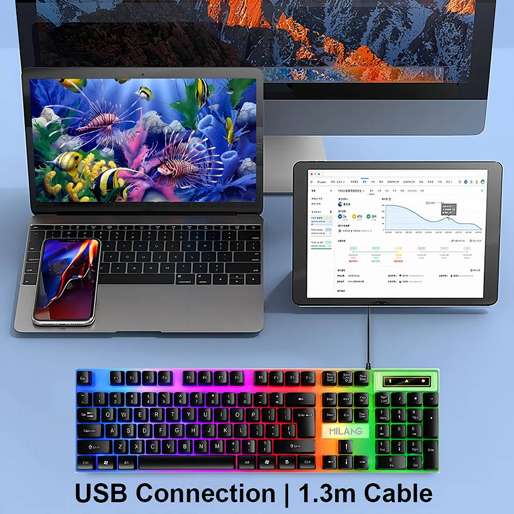 KEBIDUMEI USB Wired Keyboard R - Gaming Keyboard And Mouse Set ulasan dan harga