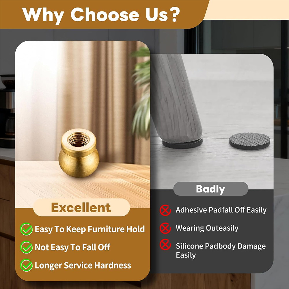 4Pcs Brass Cutting Board Feet  - Stabilizer Screw In ulasan dan harga