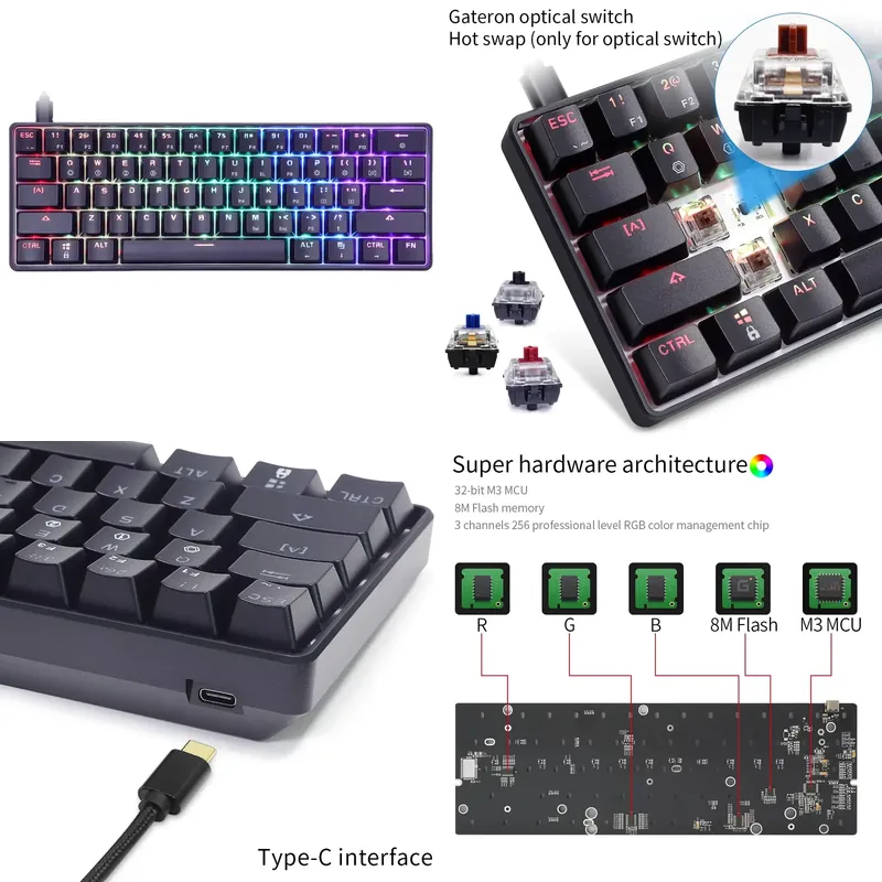 Dropshipping Skyloong Gk61 Sk6 - Gaming Keyboard Mechanical ulasan dan harga