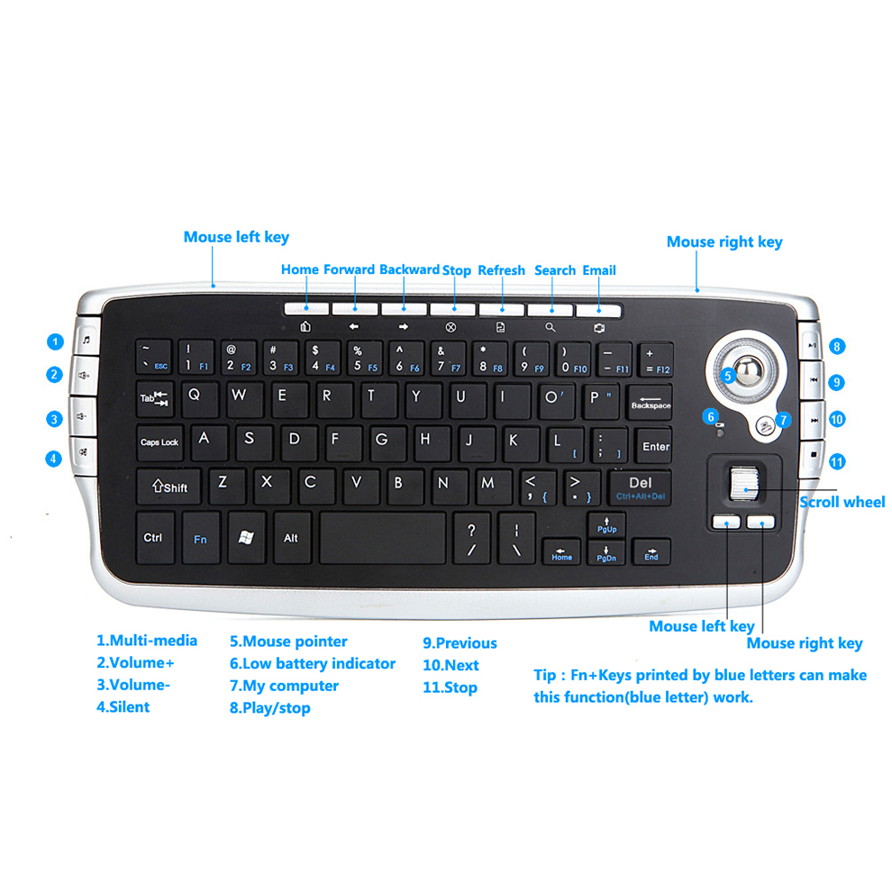 Jomaa Portable USB Wireless Tr - Gaming Keyboard Budget ulasan dan harga