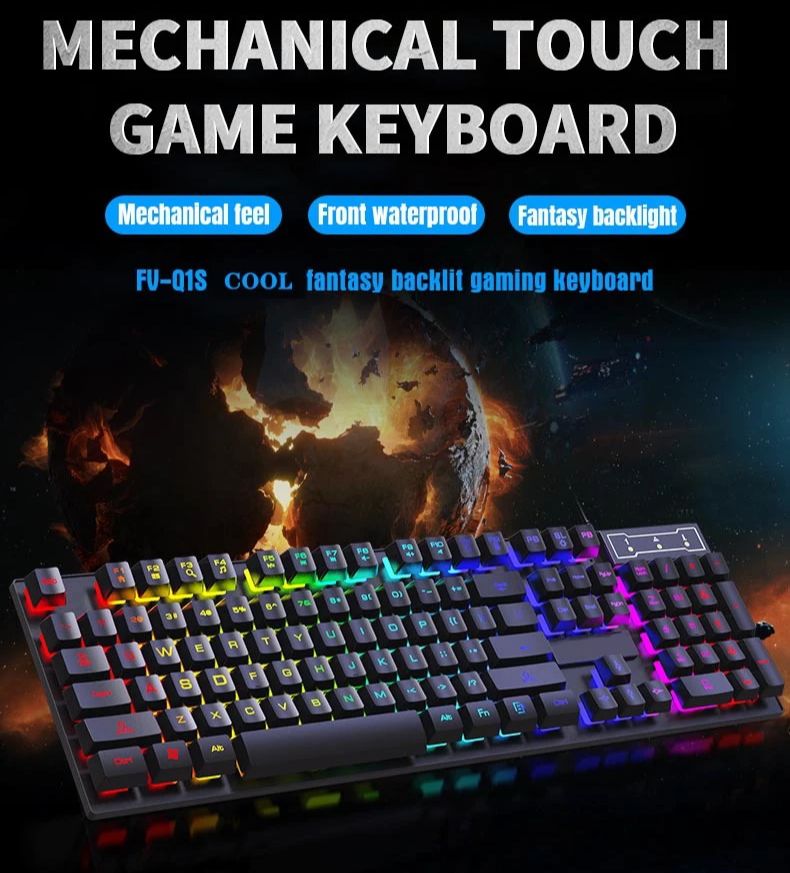 RGB Wired Mechanical Keyboard  - Gaming Keyboard Budget ulasan dan harga