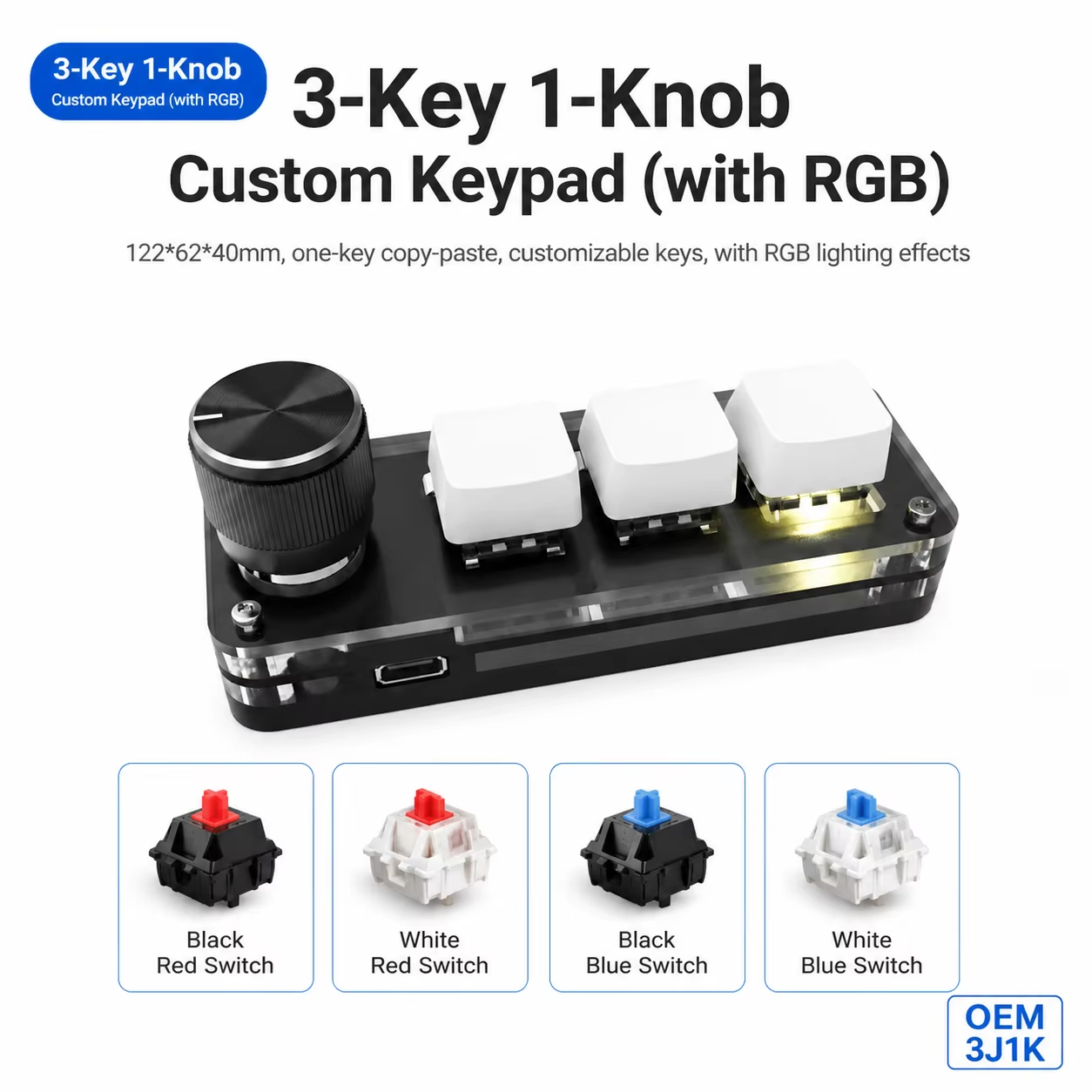 Programmable 3 Keys With Knob  - Gaming Keyboard Number Pad ulasan dan harga