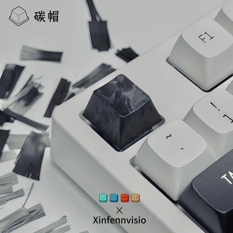 Black Carbon Fiber Keycaps 1pc - Keyboard Gaming Black ulasan dan harga