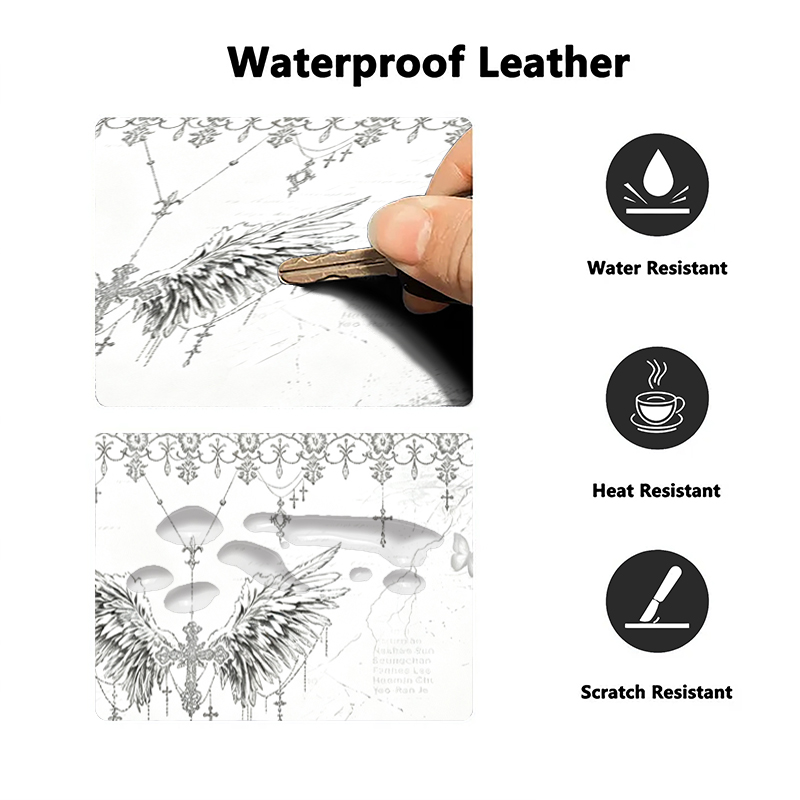 Leather Mousepad Black White A - Gaming Keyboard Mouse ulasan dan harga