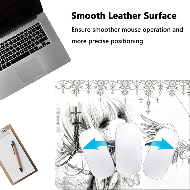 Leather Mousepad Black White A - Gaming Keyboard Mouse ulasan dan harga