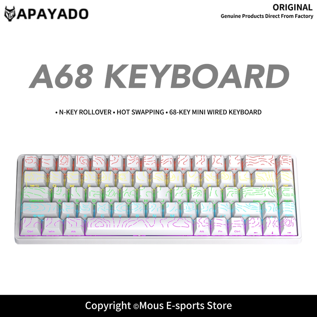 APAYADO A68 Wired Mechanical K - Gaming Keyboard Budget ulasan dan harga