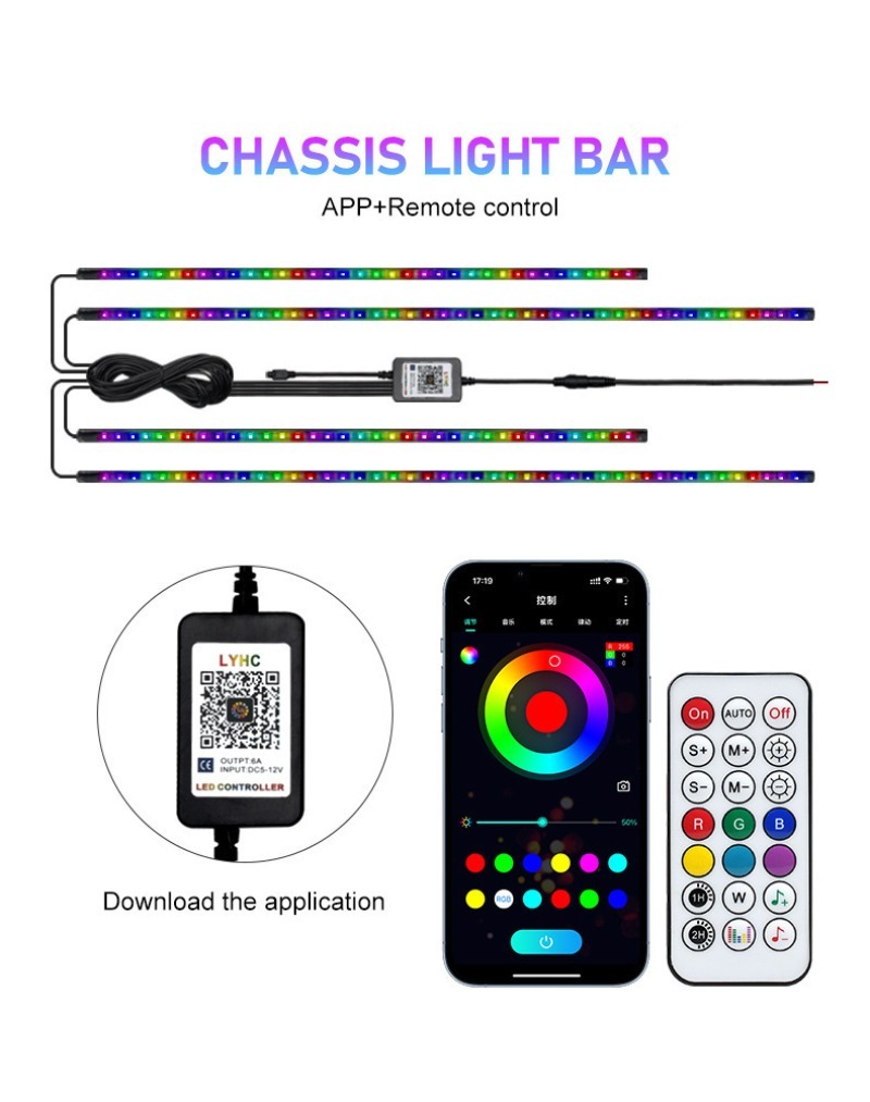 4in1 Car Flexible Underglow St - Rgb Underglow Strip ulasan dan harga